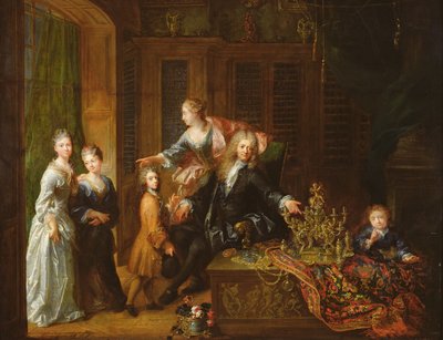 Portrait of Nicolas de Launay and His Family by Robert Tournieres